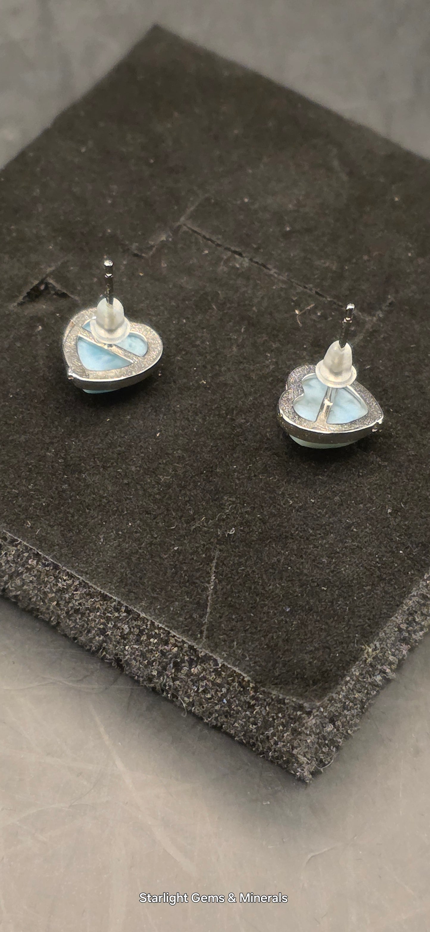 Larimar Heart Studs!