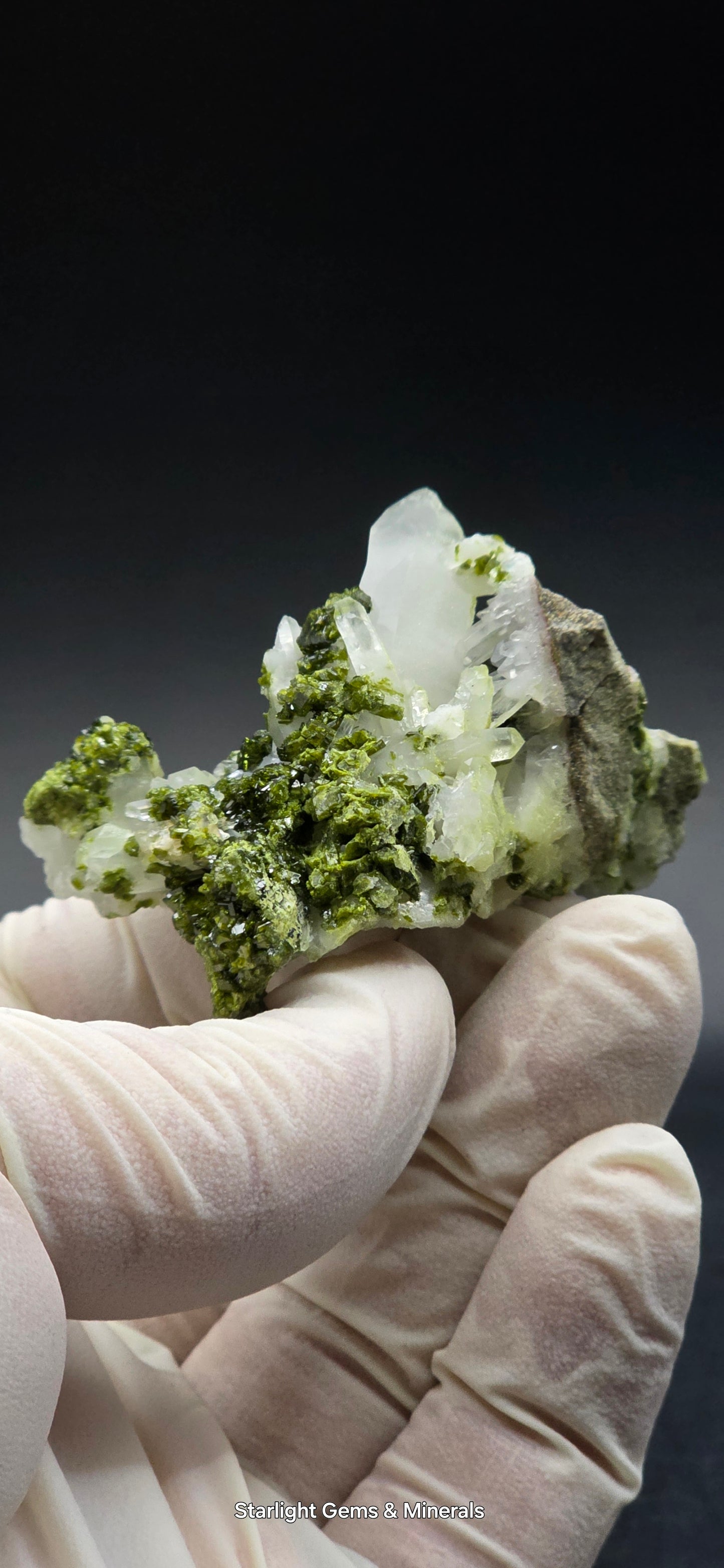 Brazilian Super Seven Coderite Quartz cluster w/ Epidote on Matrix!