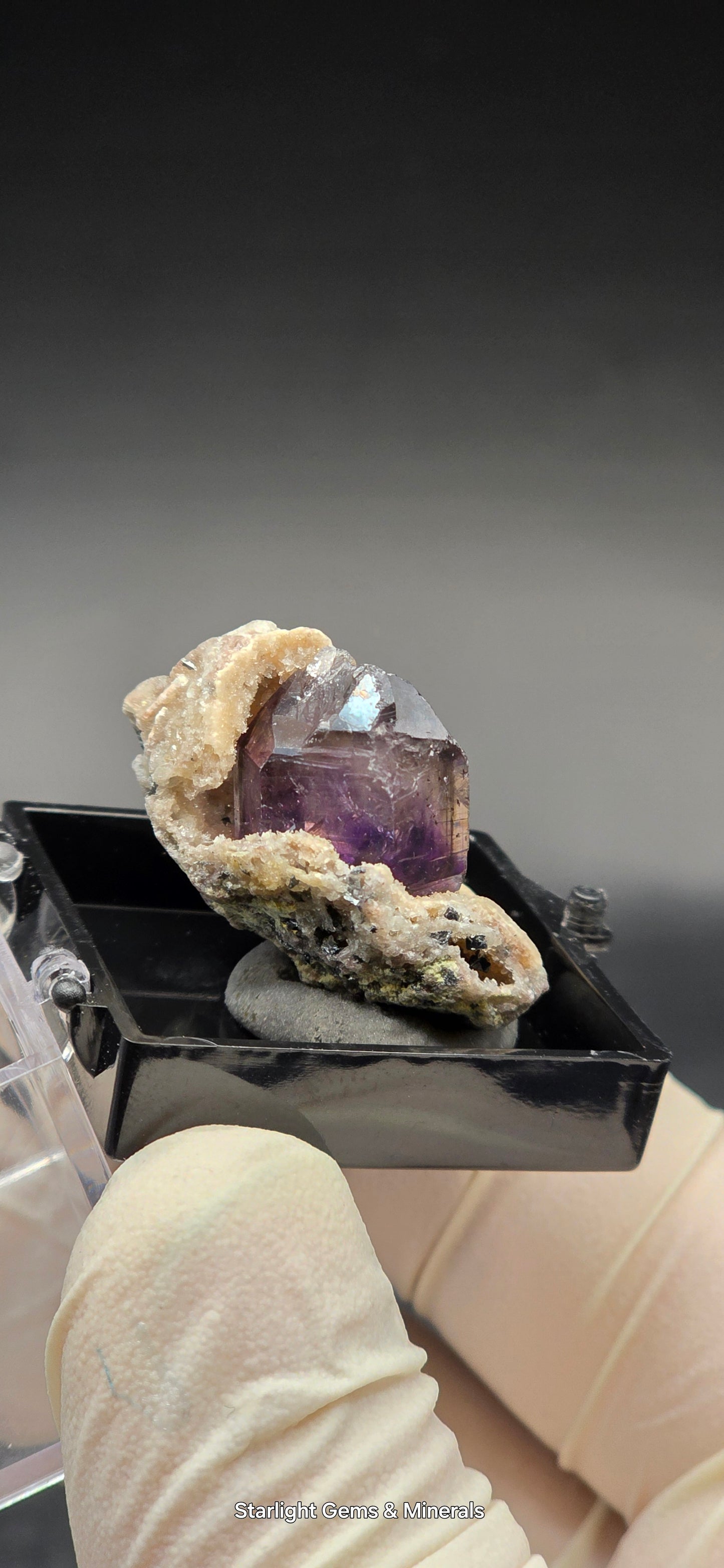 Shangaan Phantom Amethyst on Calcite Matrix Zimbabwe