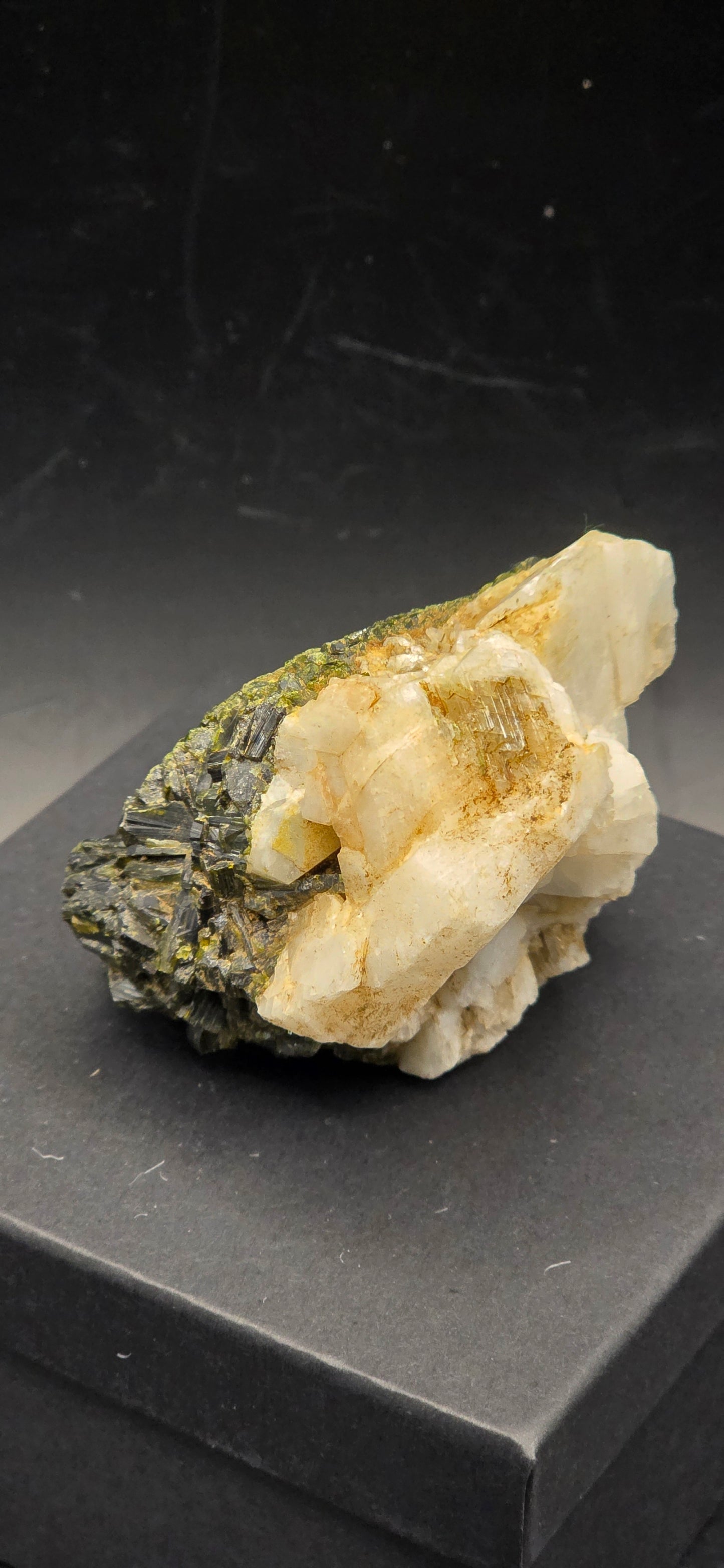 Green Tourmaline & Quartz Matrix w/Epidote  Inclusions - Brazil *5 unusual formation