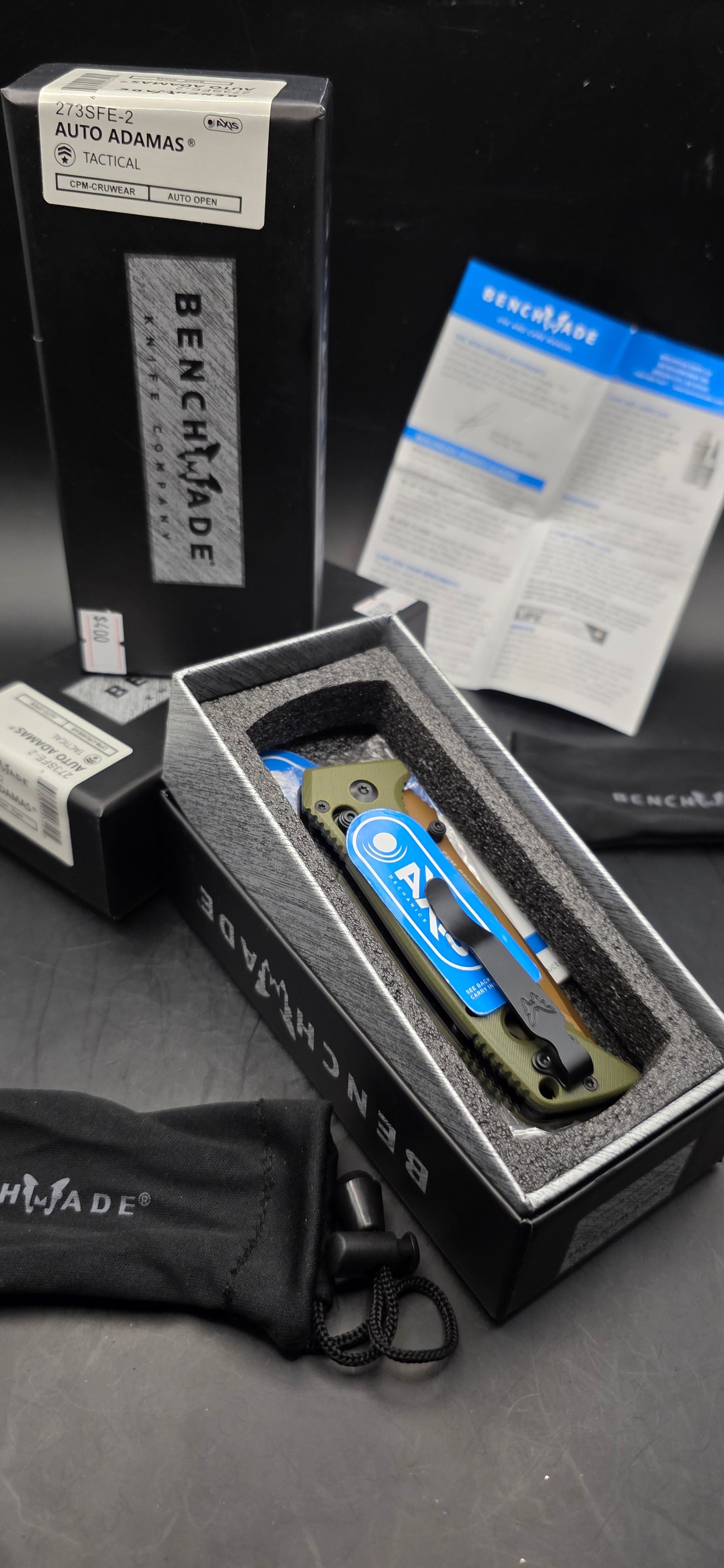 Benchmade 273SFE-2BK Auto Adamas Tactical Pocket Knife