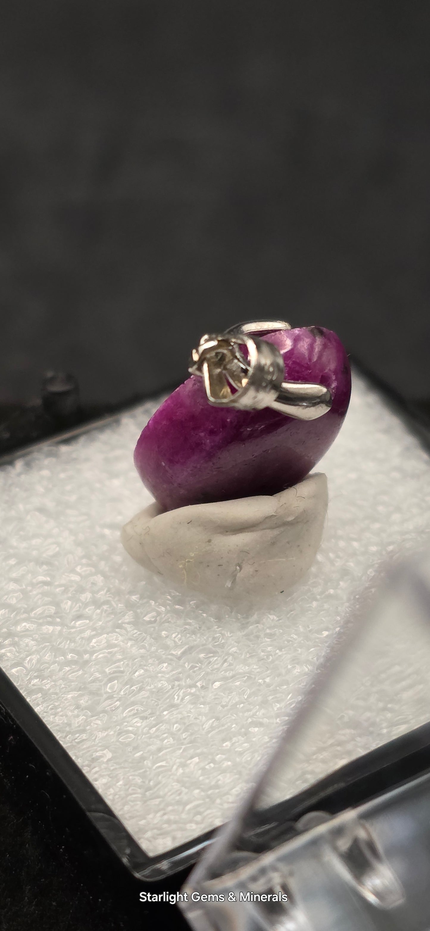 Natural Burma Ruby w/S-925 Pendant Loop. ☆UV!