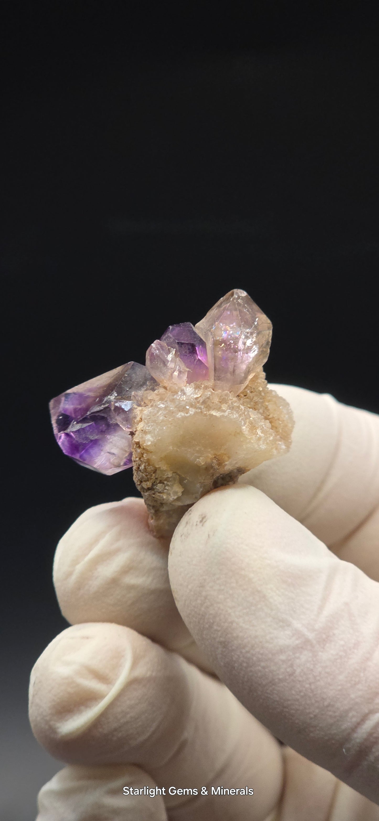 Shangaan Phantom Amethyst On Quartz over Calcite Matrix! Zimbabwe