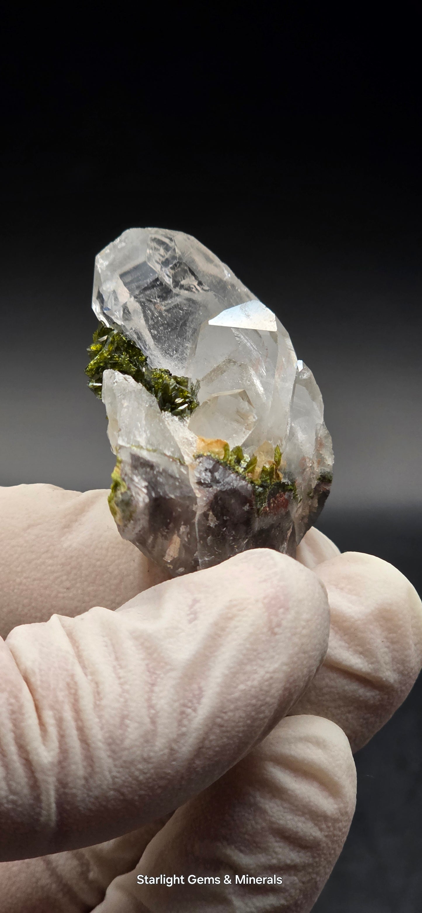 Brazilian Epidote Bloom on Key S7 Phantom Quartz Matrix!!