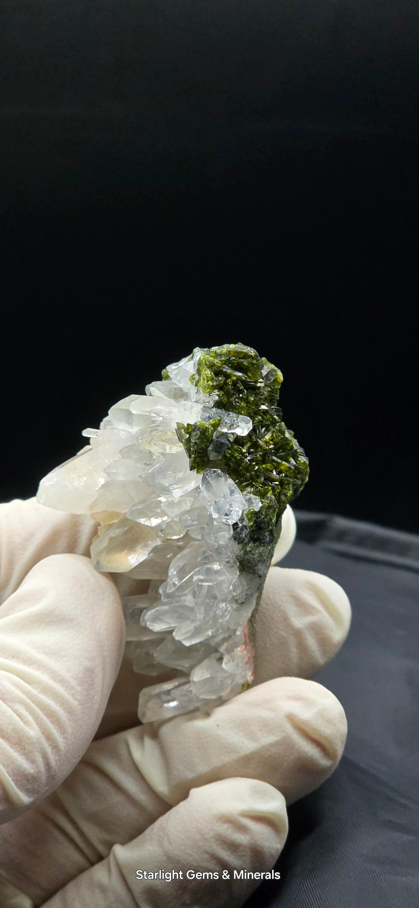 Brazilian Super Seven Quartz cluster w/ Epidote on Matrix!