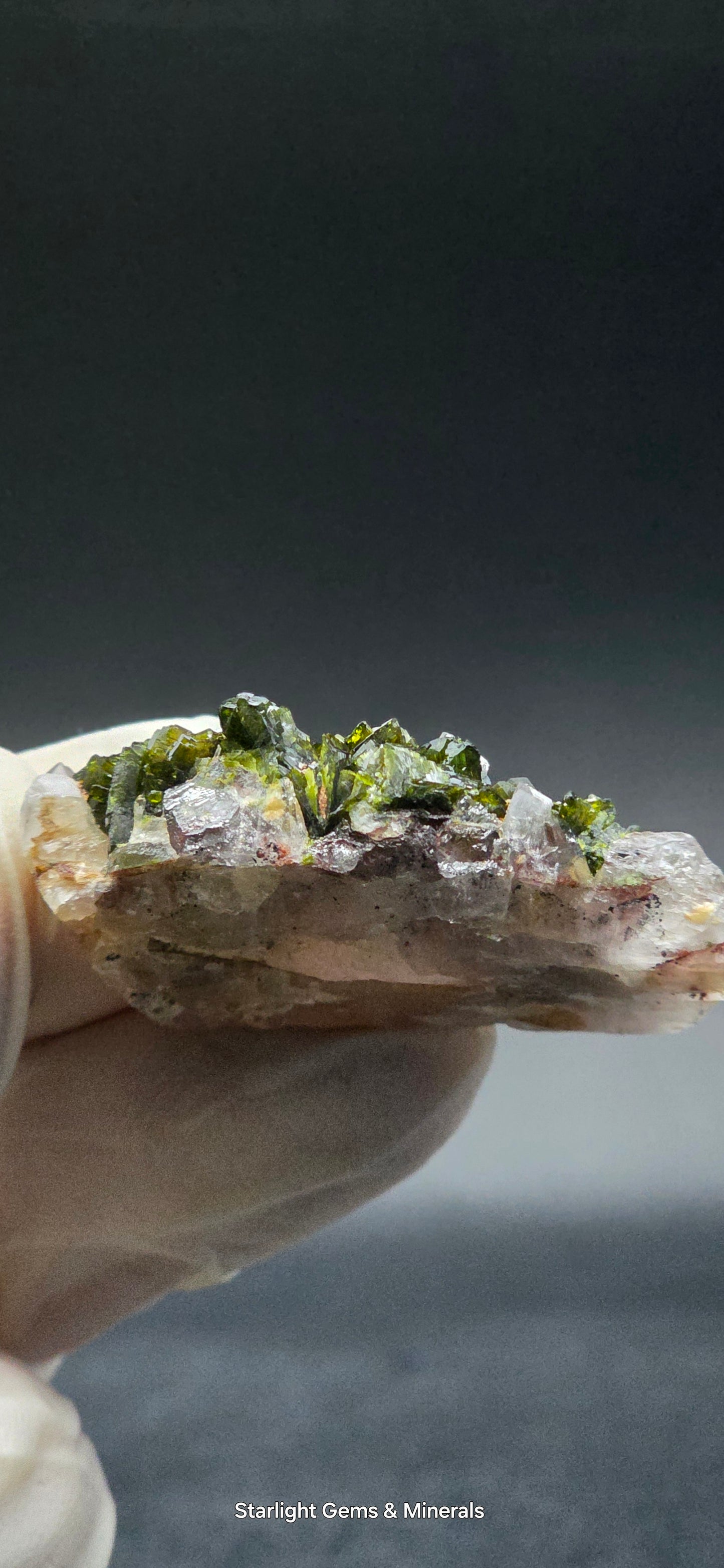Brazilian Epidote on Phantom Sulfopyright Super Seven Quartz Matrix!