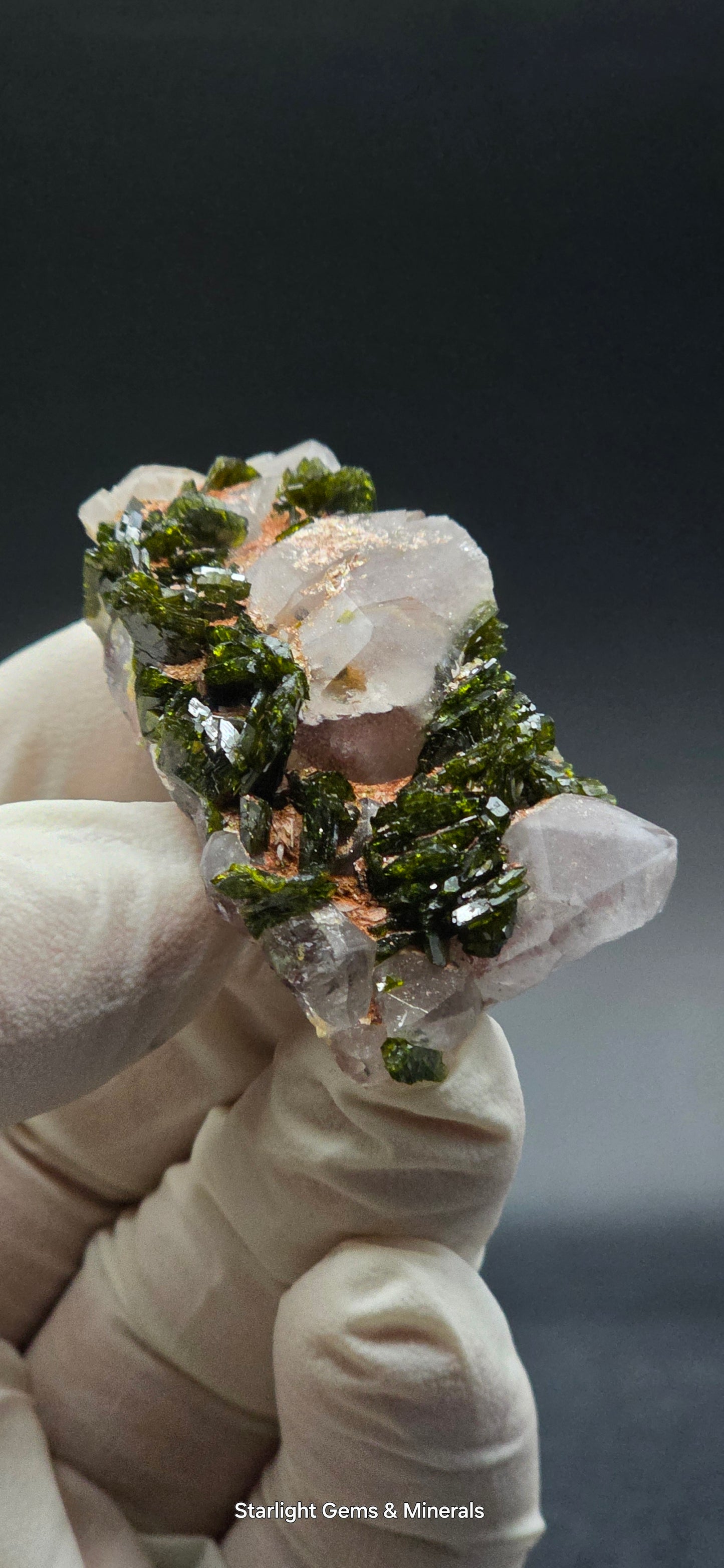 Brazilian Epidote on Phantom Sulfopyright Super Seven Quartz Matrix!
