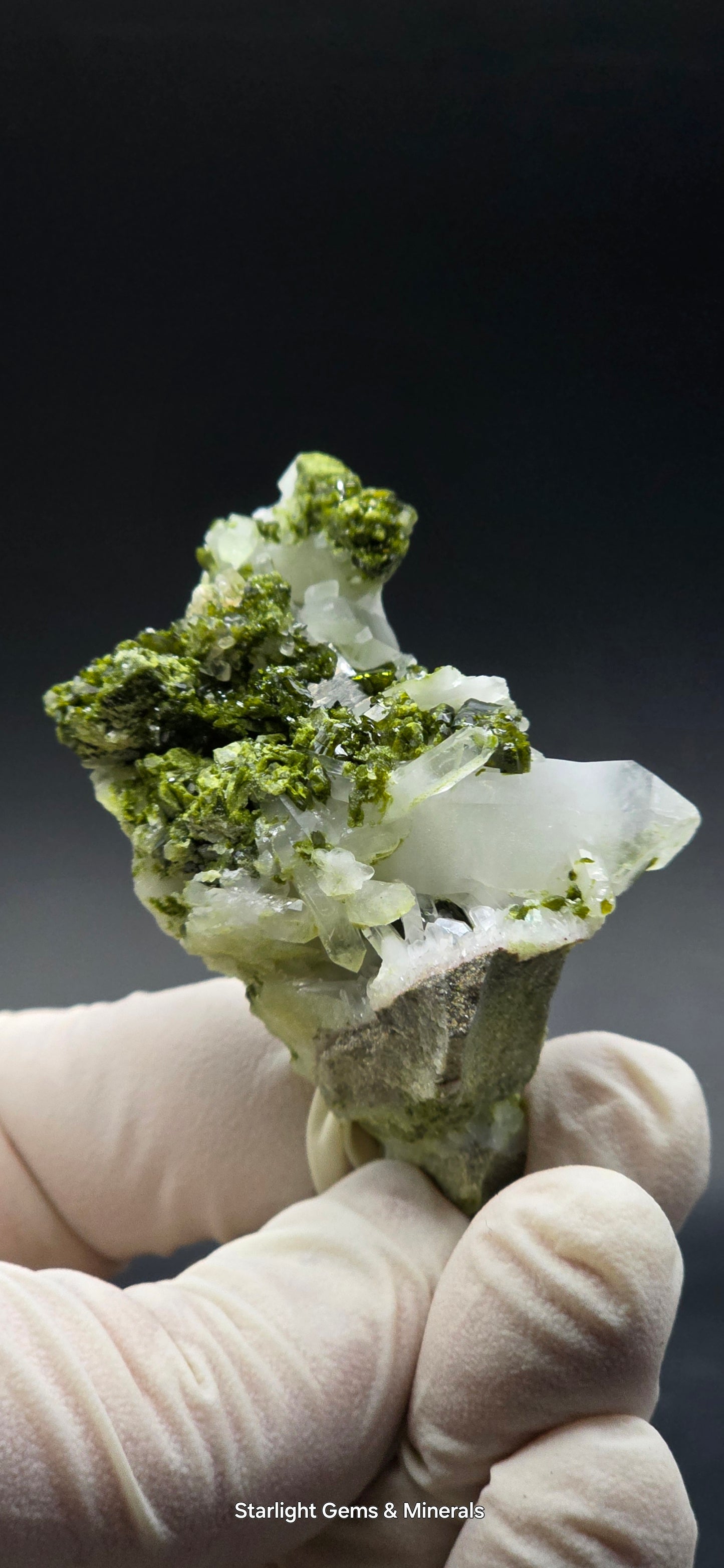 Brazilian Super Seven Coderite Quartz cluster w/ Epidote on Matrix!