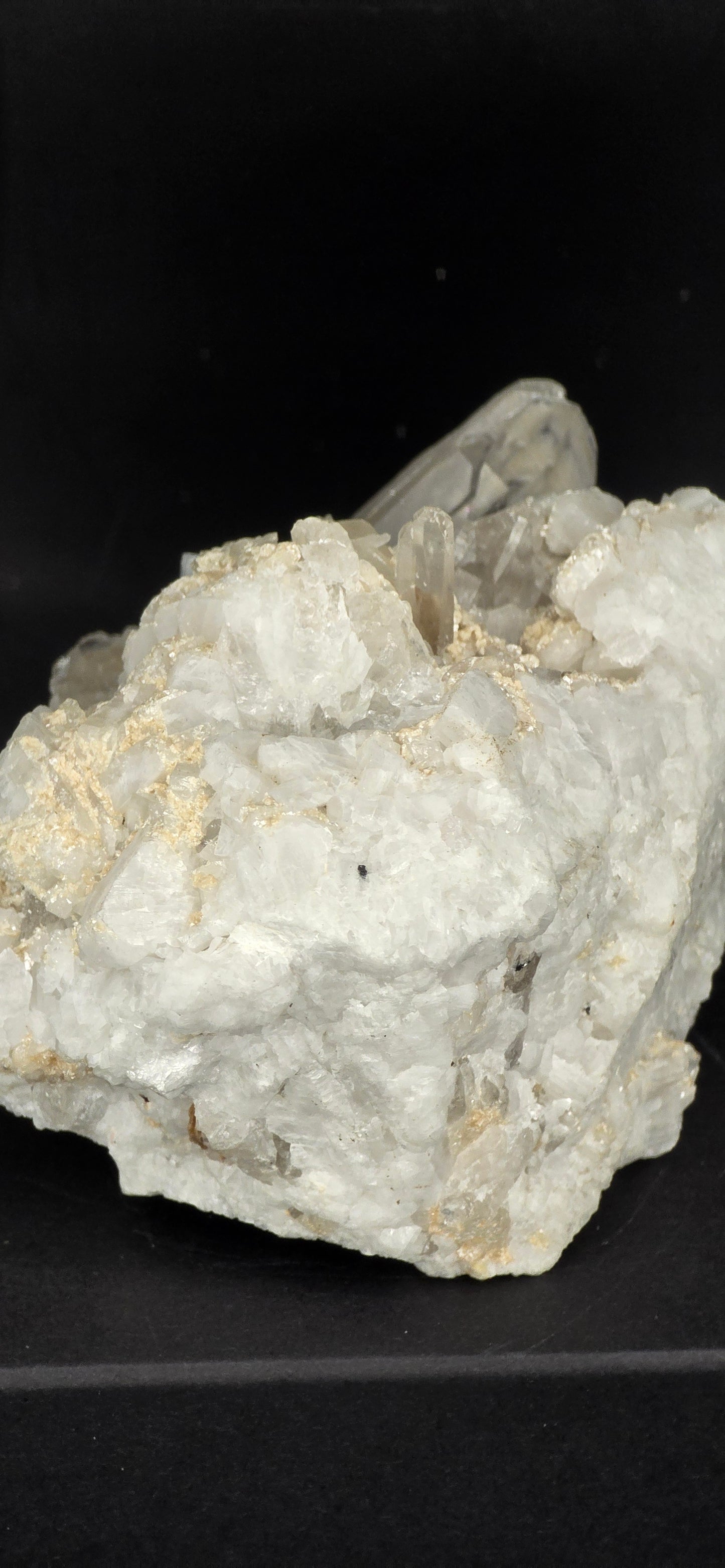 Erongo Region Namibian Aquamarine Matrix w/ Beautiful Micha, Quartz, Stunning UV/PL Calcite Coating, and Fluorite.As the primary crystals