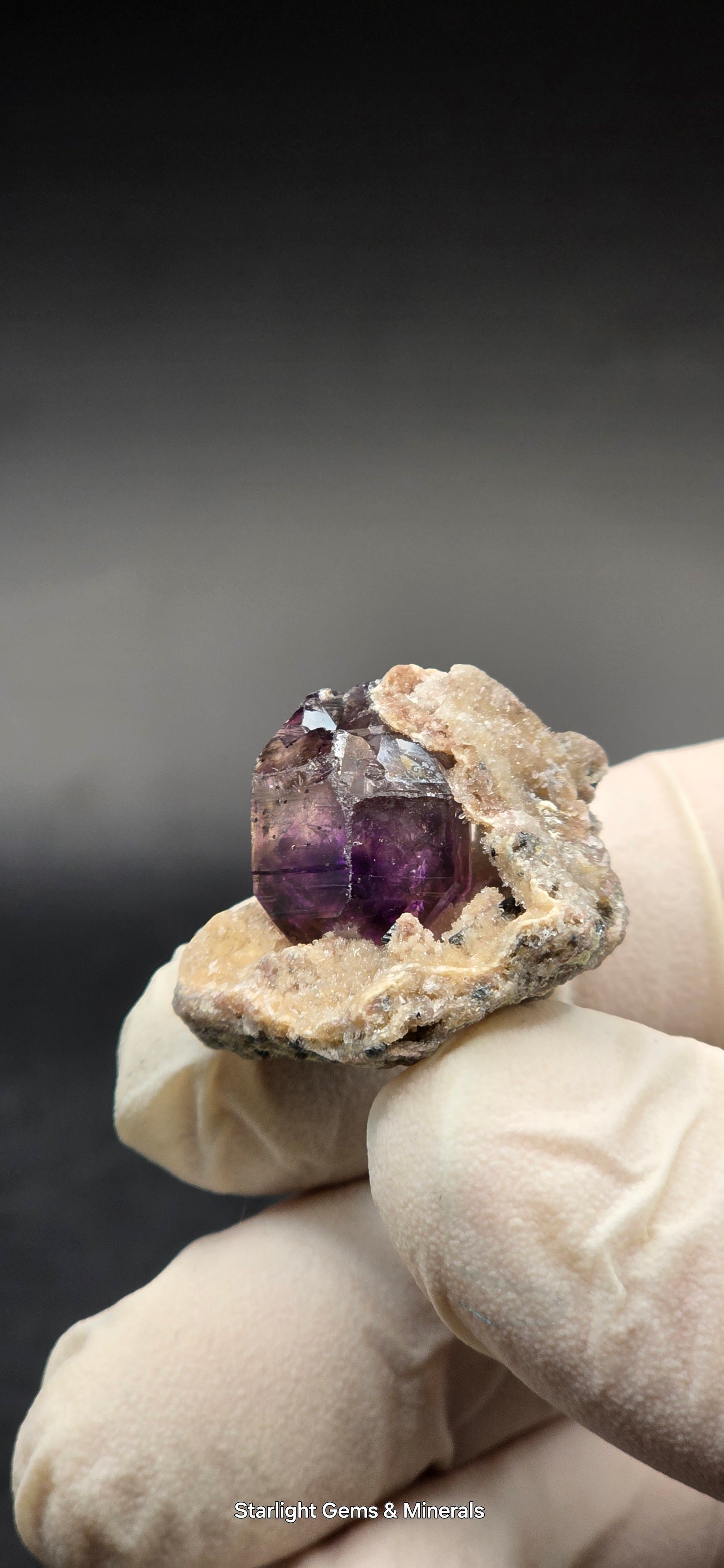 Shangaan Phantom Amethyst on Calcite Matrix Zimbabwe