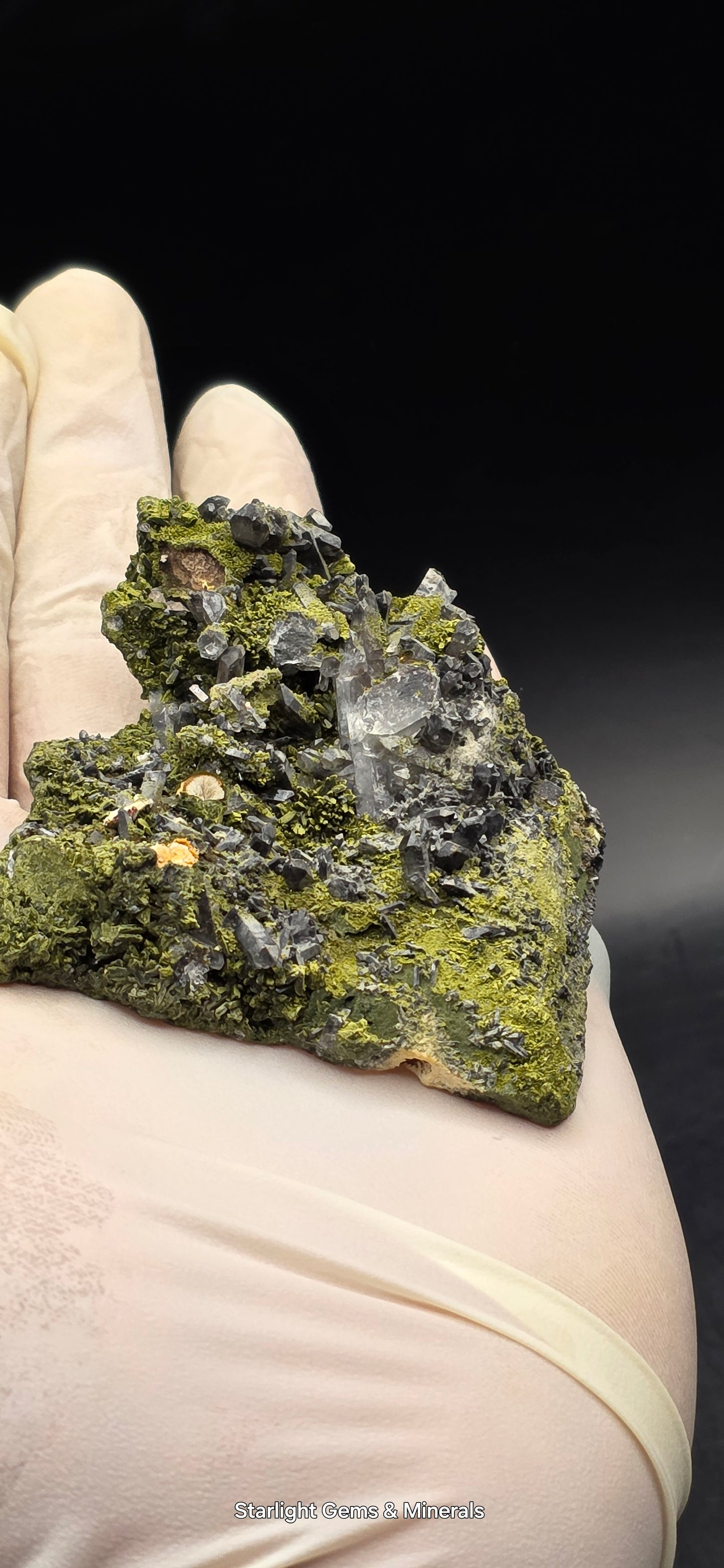 Epidote and Chlorite Included Brazilian Super Seven Quartz Matrix Forest!