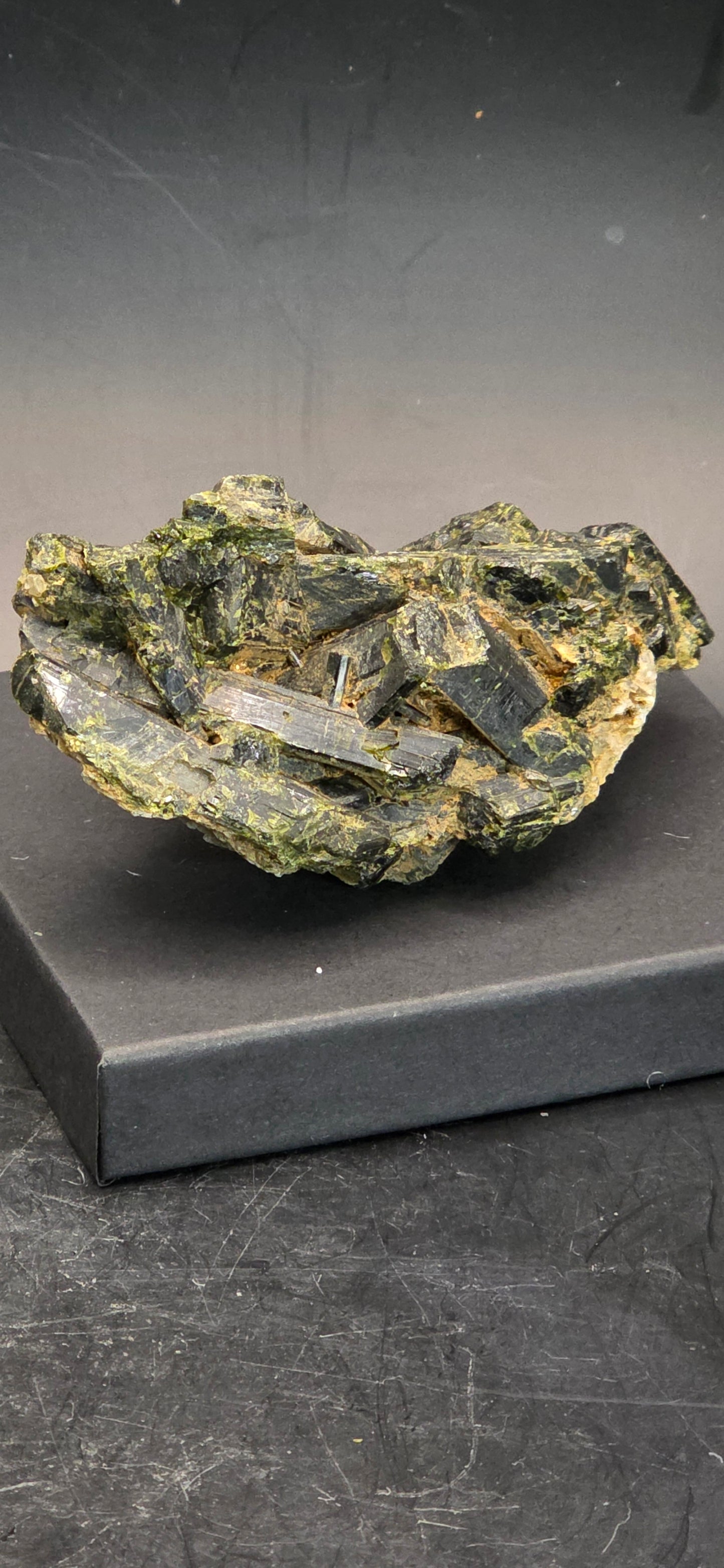 Green Tourmaline Matrix w/Epidote - Brazil *3