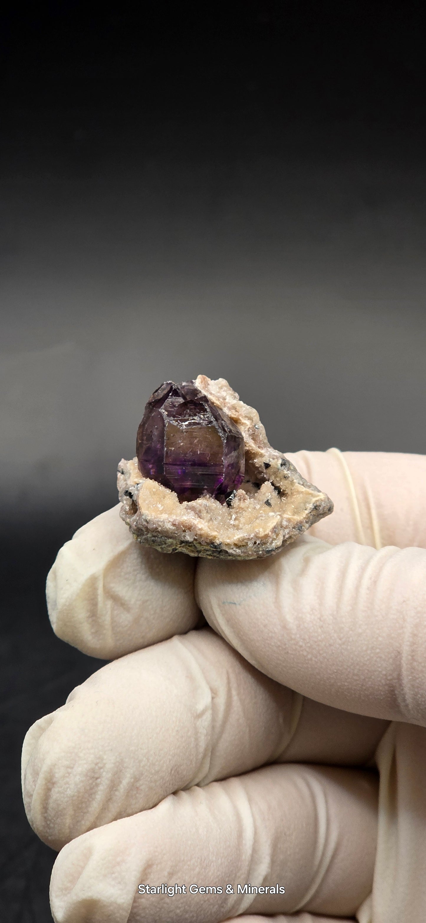 Shangaan Phantom Amethyst on Calcite Matrix Zimbabwe