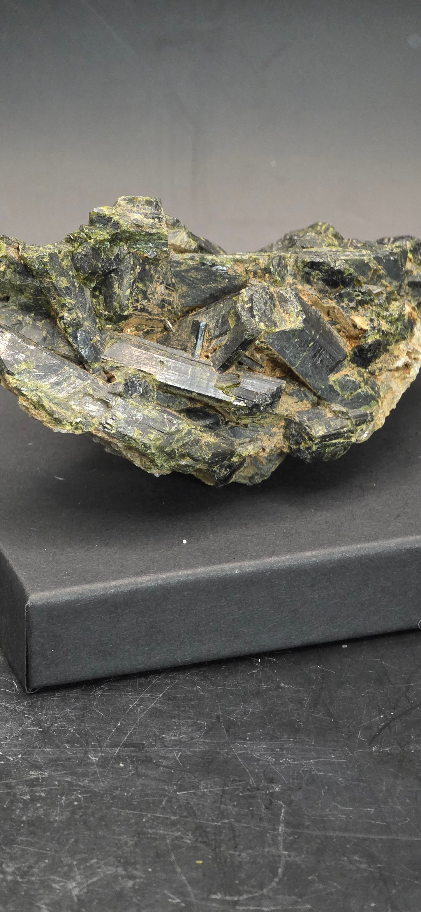 Green Tourmaline Matrix w/Epidote - Brazil *3